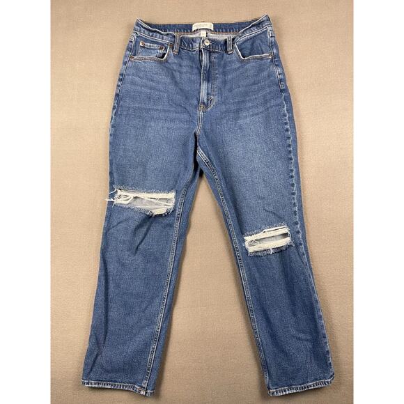 Abercrombie & Fitch Denim - Abercrombie and Fitch Womens Curve Love Jeans Sz 31/12 Ankle Straight High Rise